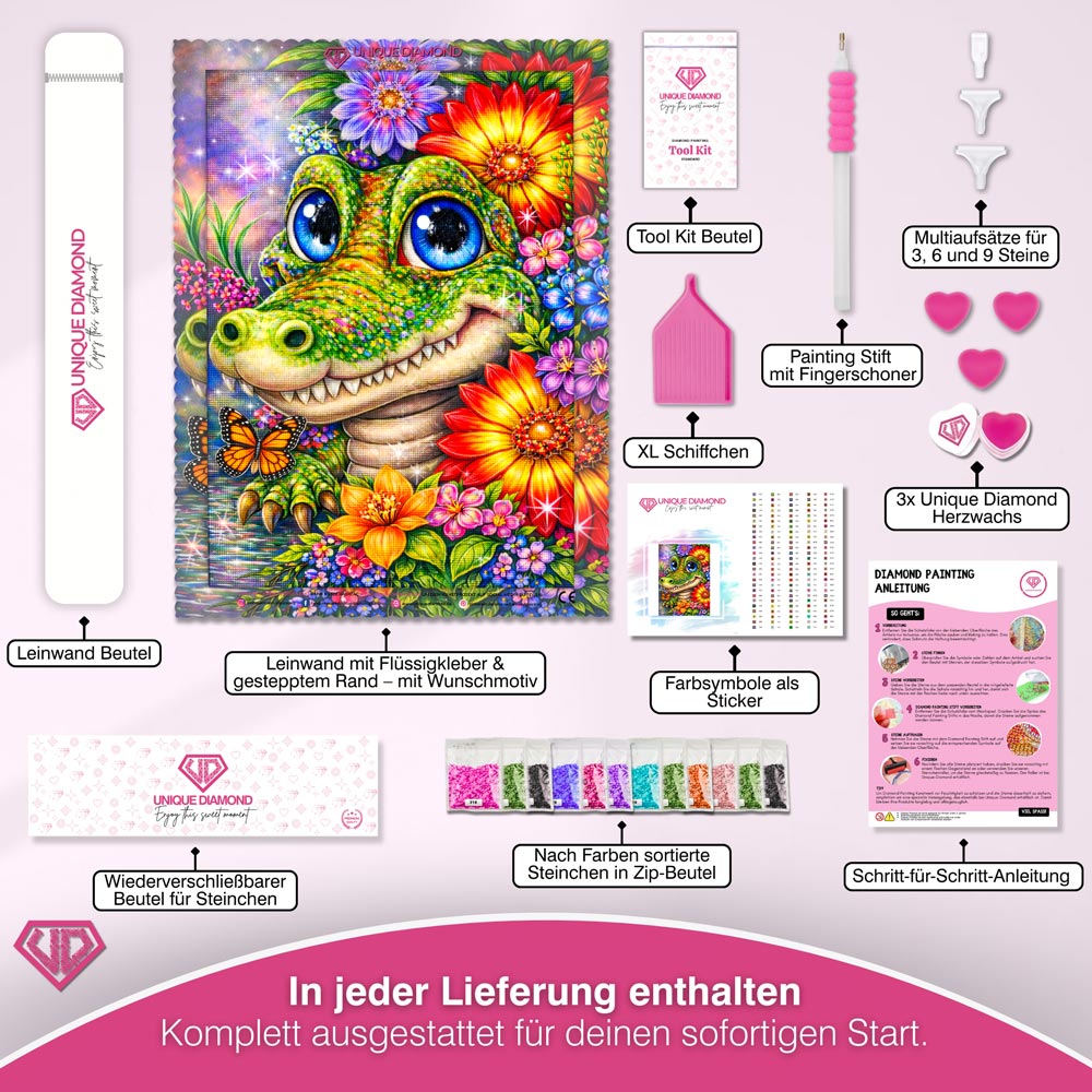 5D Diamond Painting – Happy Crocodile Garden