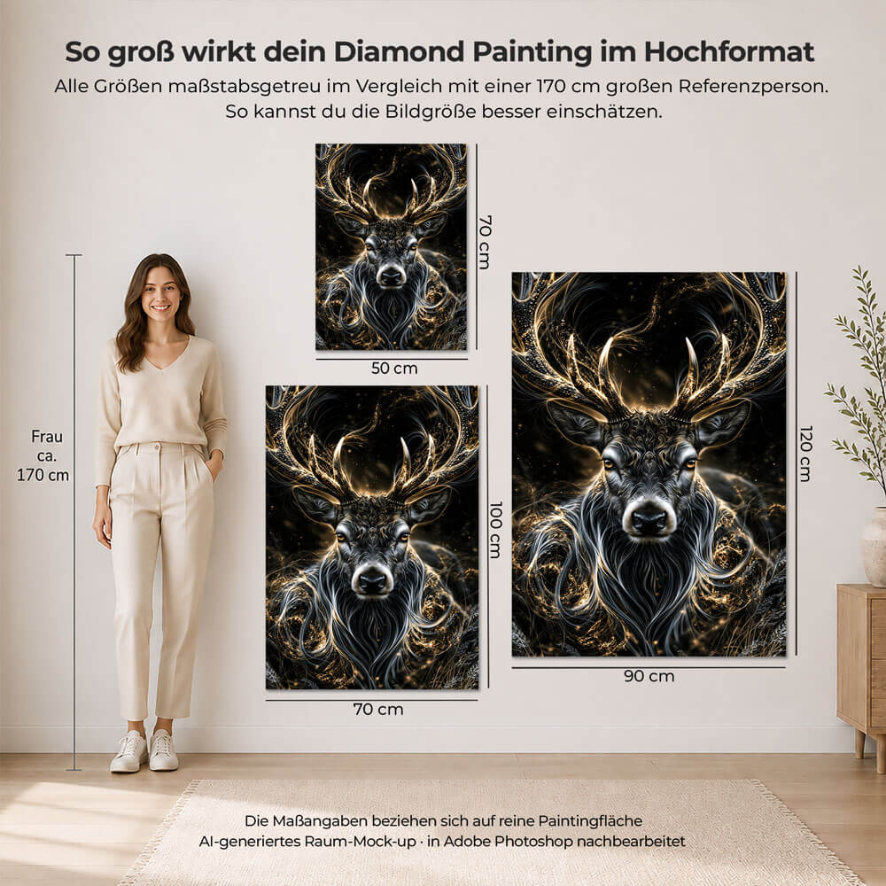 5D Diamond Painting – Hirsch der goldenen Nacht
