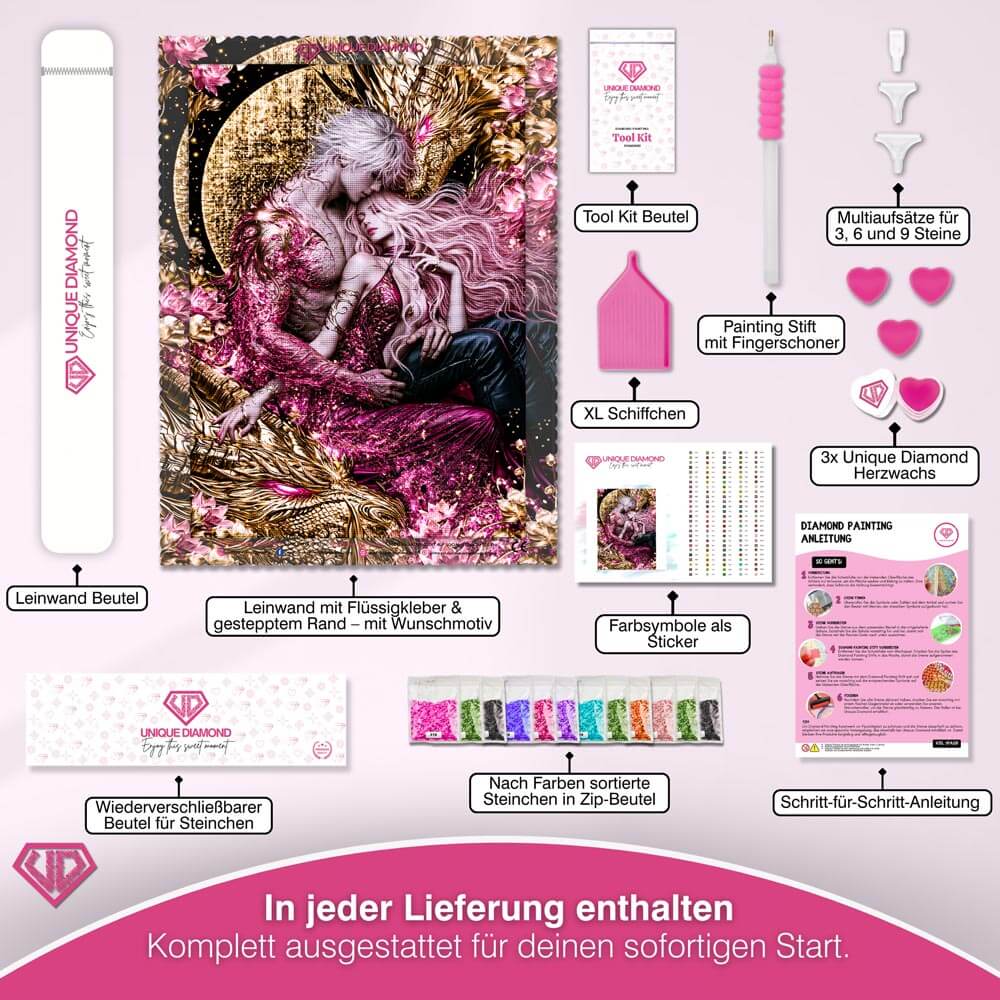 5D Diamond Painting – Im Bann der Drachenliebe