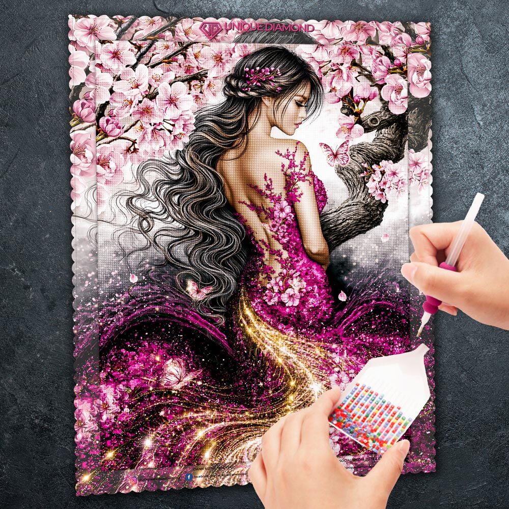 5D Diamond Painting – Im Tanz der Kirschblüten