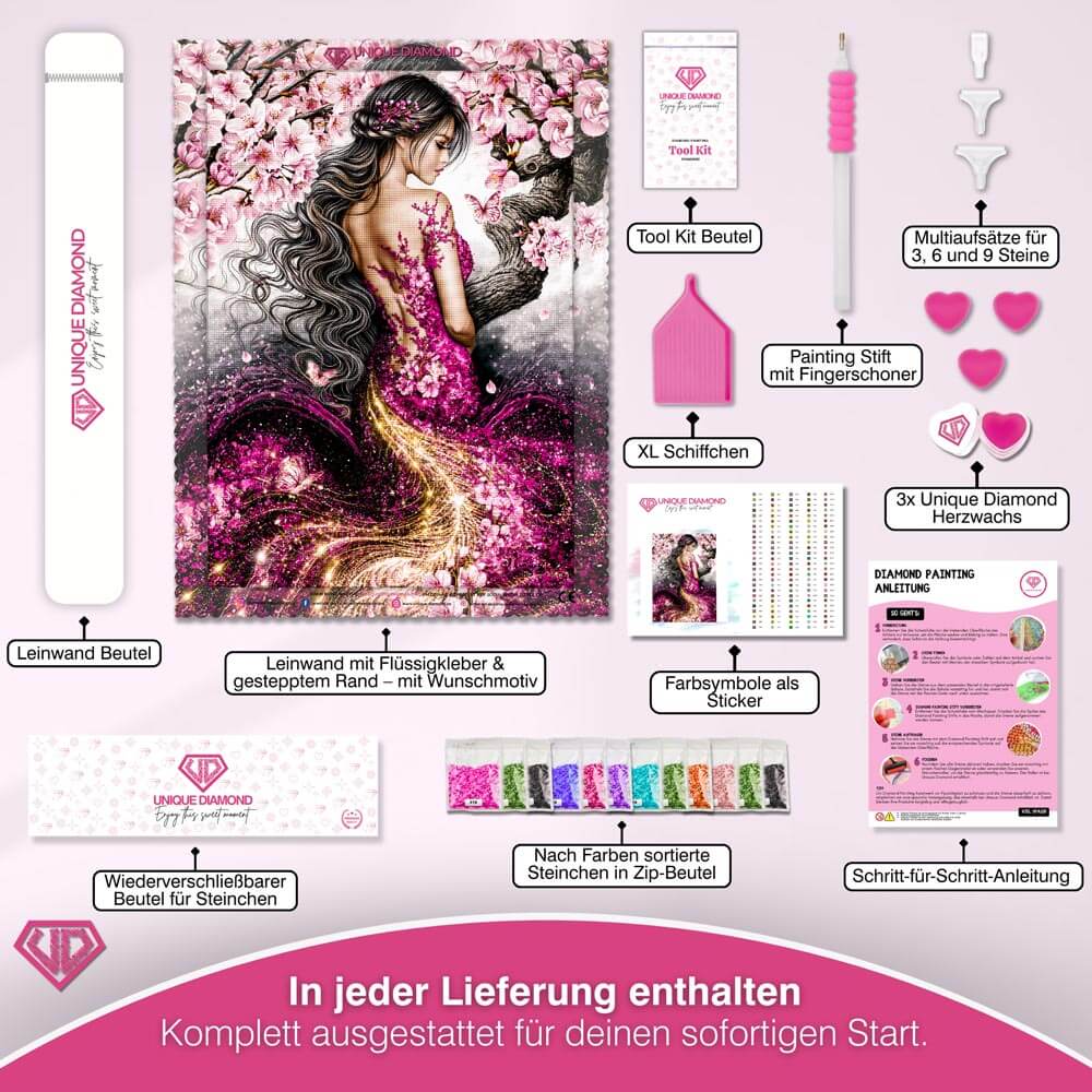 5D Diamond Painting – Im Tanz der Kirschblüten