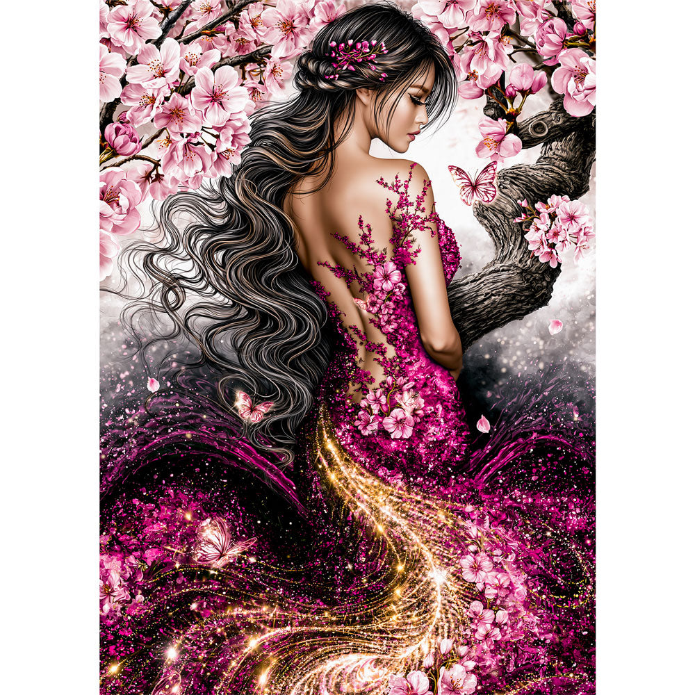 5D Diamond Painting – Im Tanz der Kirschblüten | Unique Diamond