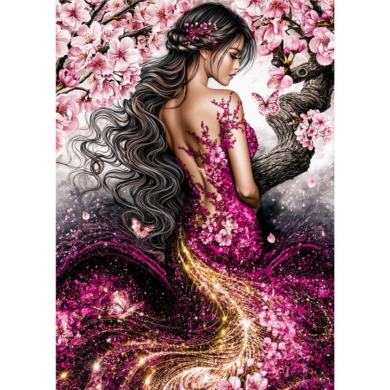 5D Diamond Painting – Im Tanz der Kirschblüten | Unique Diamond