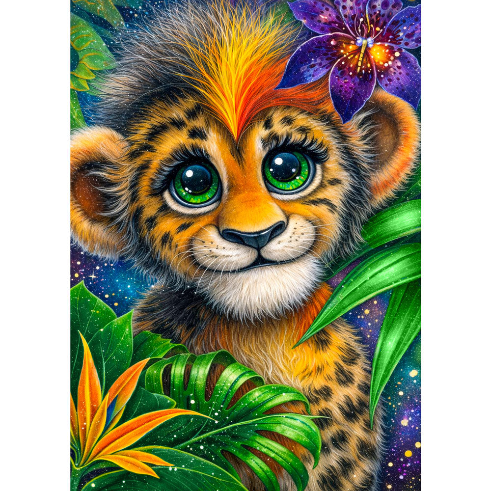 5D Diamond Painting – Jungle Baby Leopard, Unique-Diamond