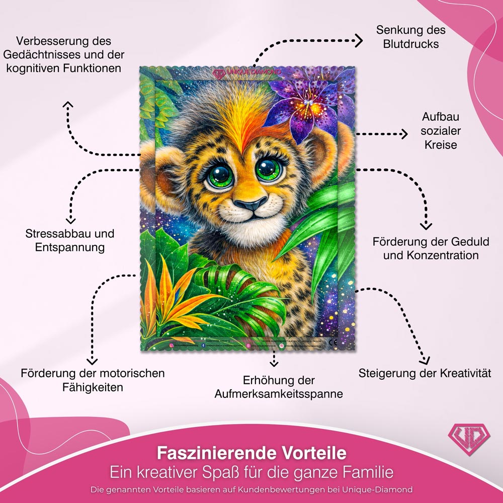 5D Diamond Painting – Jungle Baby Leopard