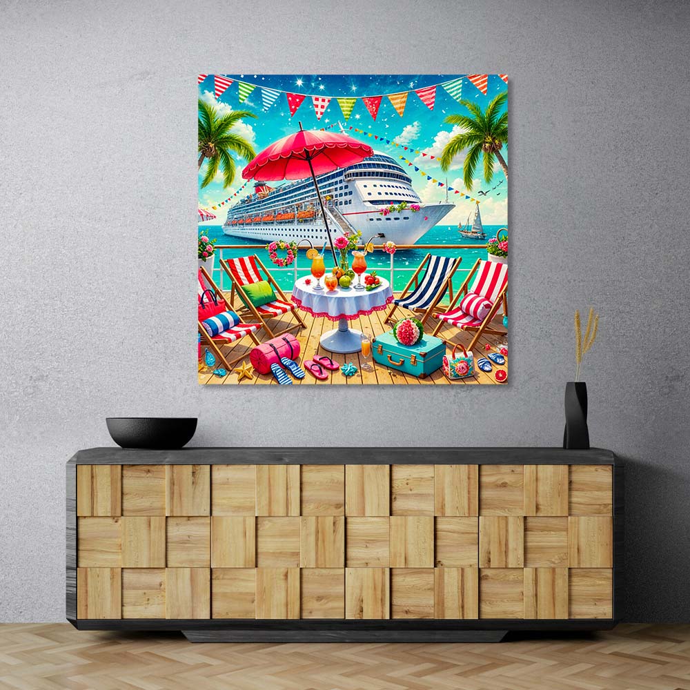5D Diamond Painting – Karibiktraum mit Kapitänin Marie, Unique-Diamond
