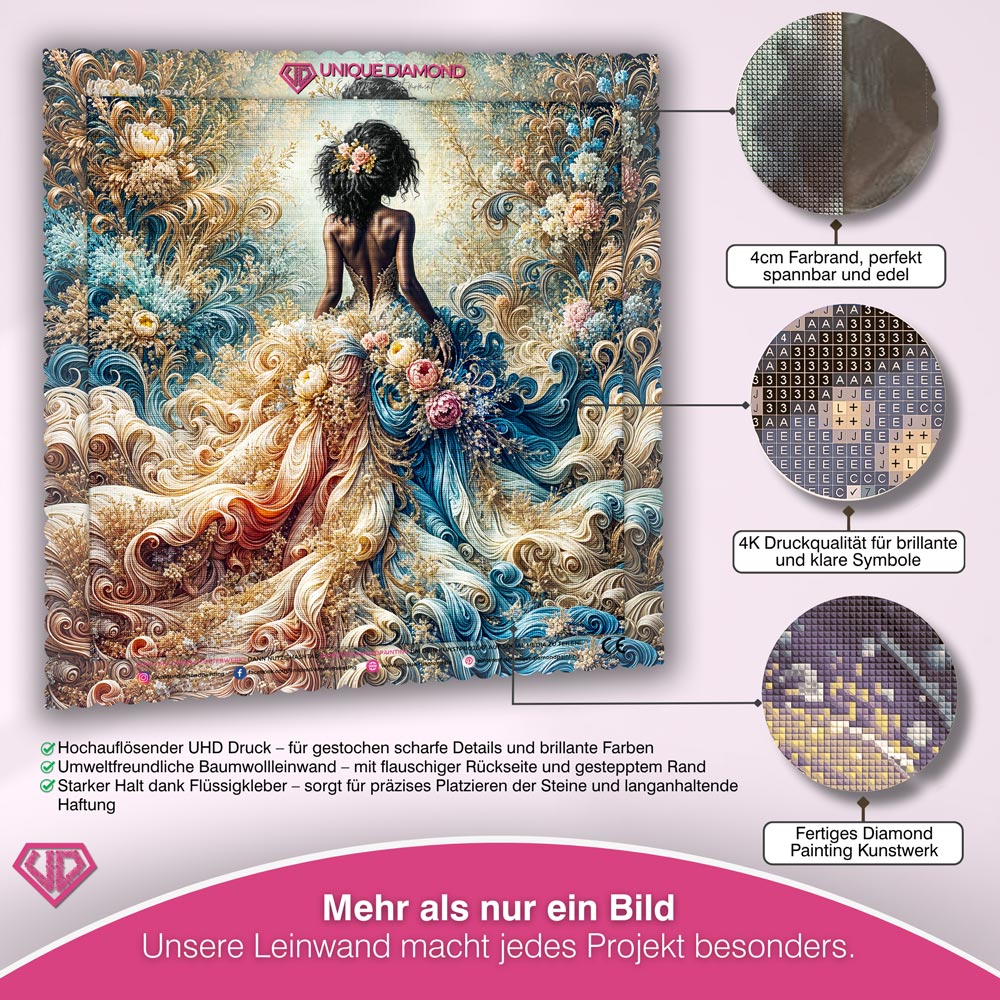 5D Diamond Painting – Königin der Blütenwellen