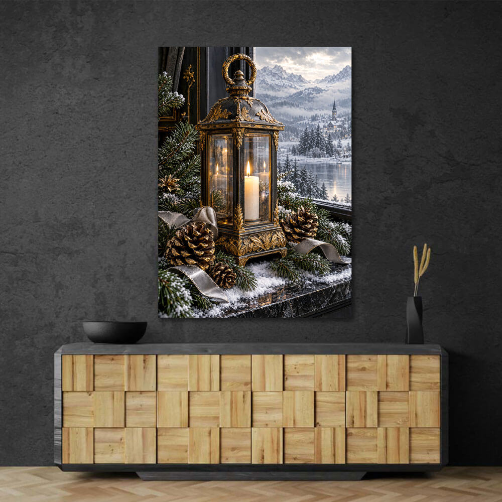 5D Diamond Painting – Laternenzauber am Winterfenster