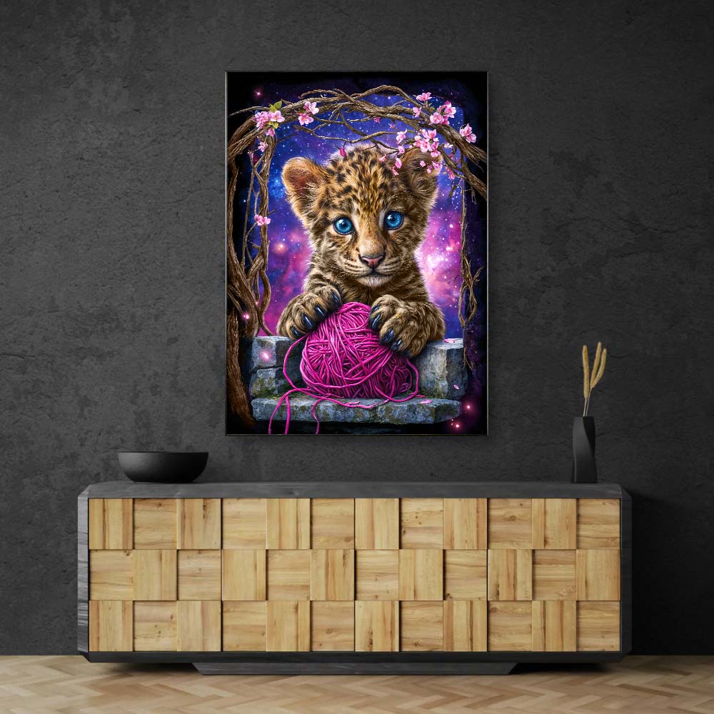 5D Diamond Painting – Leo & das rosa Wunderknäuel Unique-Diamond