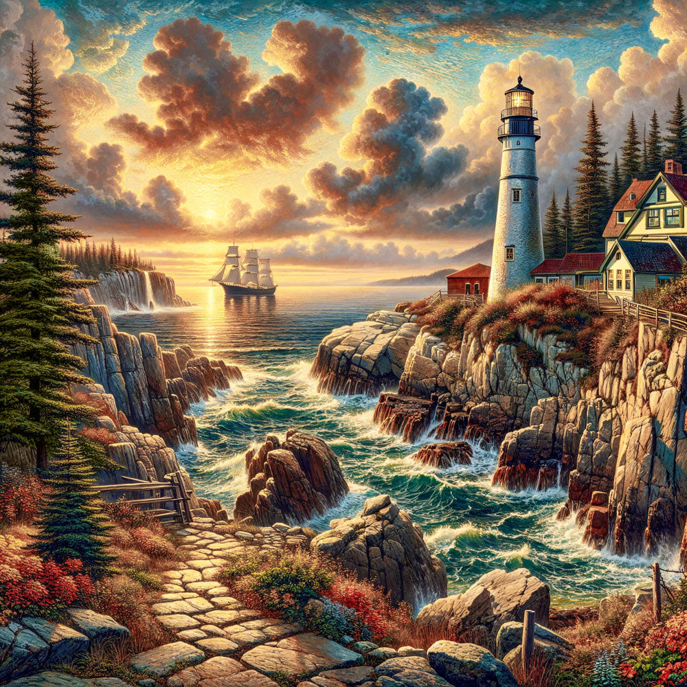 5D Diamond Painting – Leuchtfeuer von Arlora, Unique-Diamond
