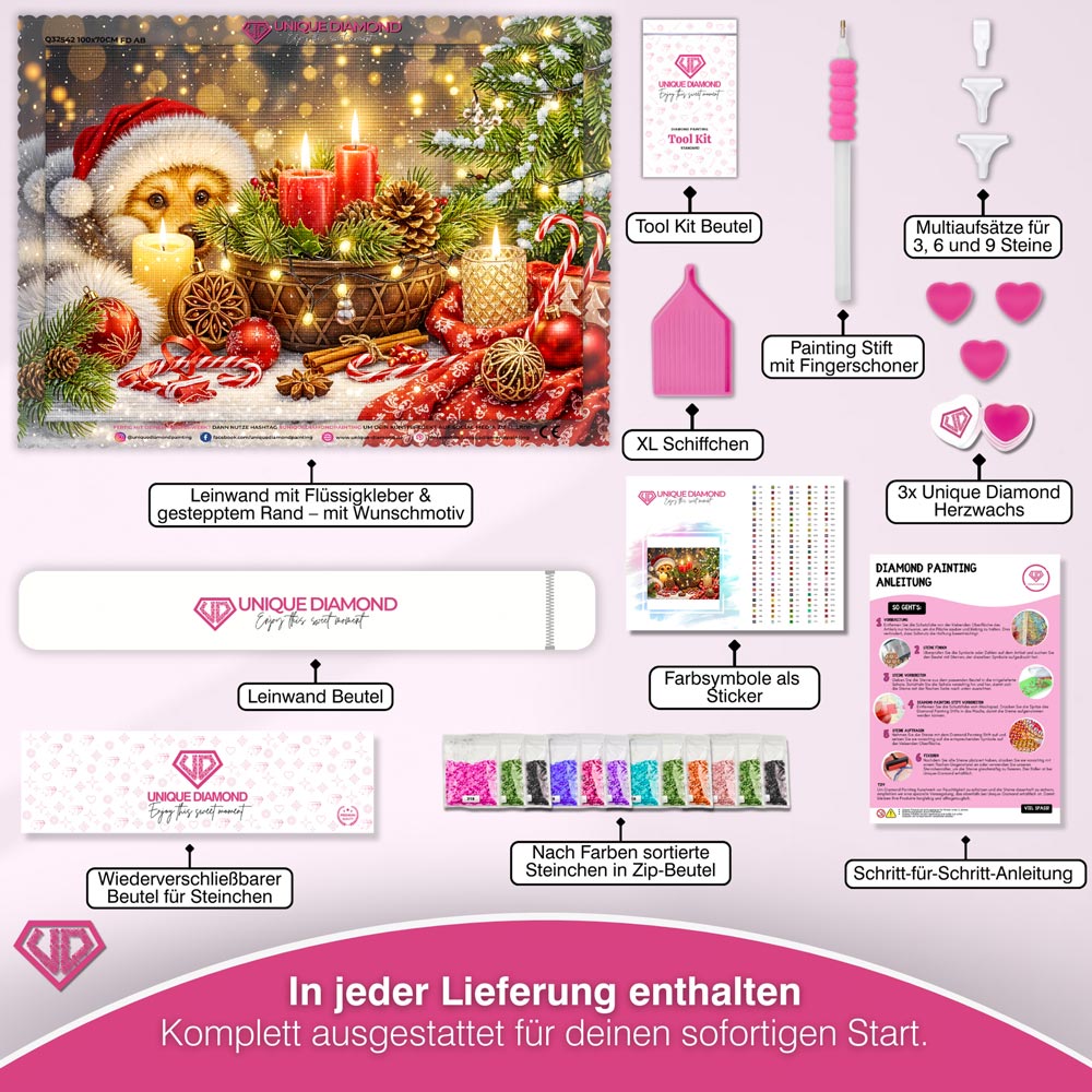 5D Diamond Painting – Lumi – Weihnachtszauber im Kerzenlicht Unique-Diamond