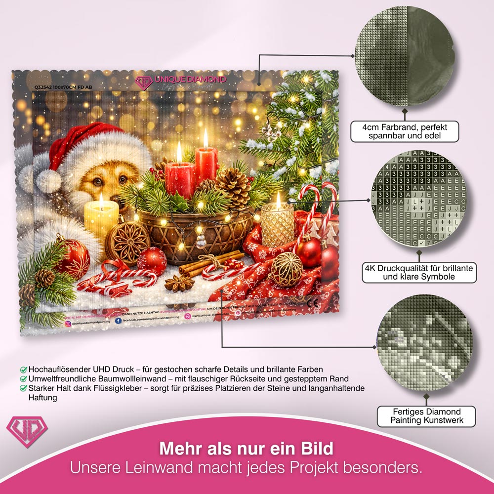 5D Diamond Painting – Lumi – Weihnachtszauber im Kerzenlicht Unique-Diamond