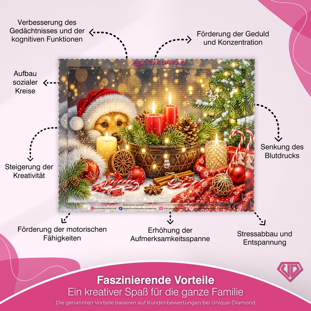 5D Diamond Painting – Lumi – Weihnachtszauber im Kerzenlicht Unique-Diamond