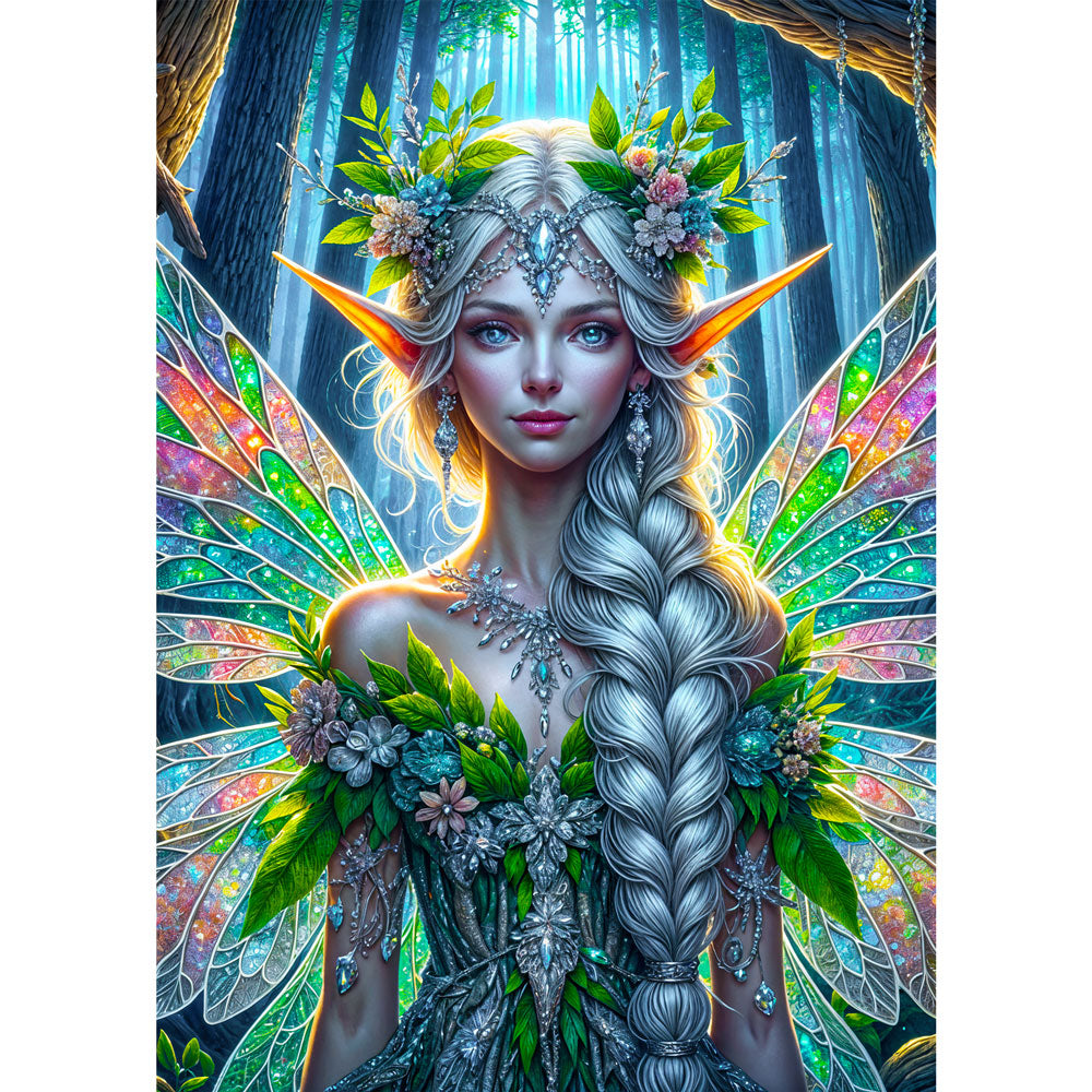 5D Diamond Painting – Lumina, Königin des Sternenwaldes, Unique-Diamond