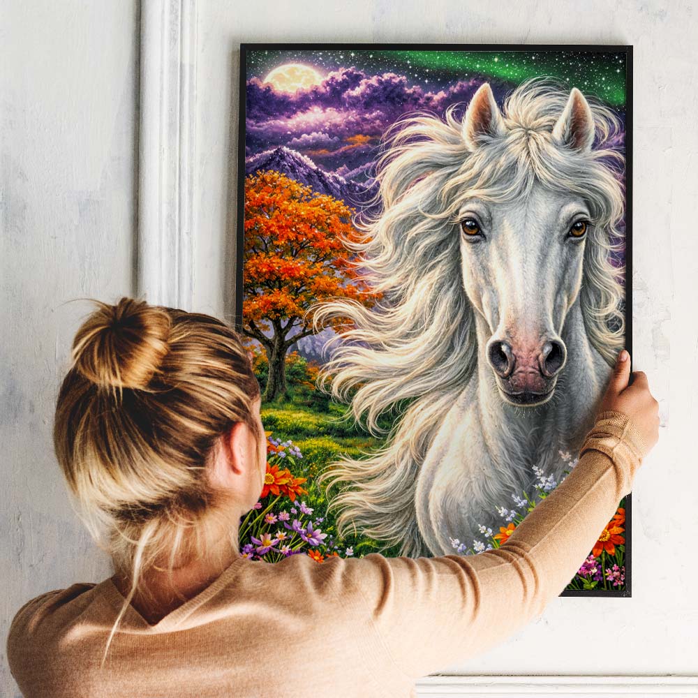 5D Diamond Painting – Majestic White Horse
