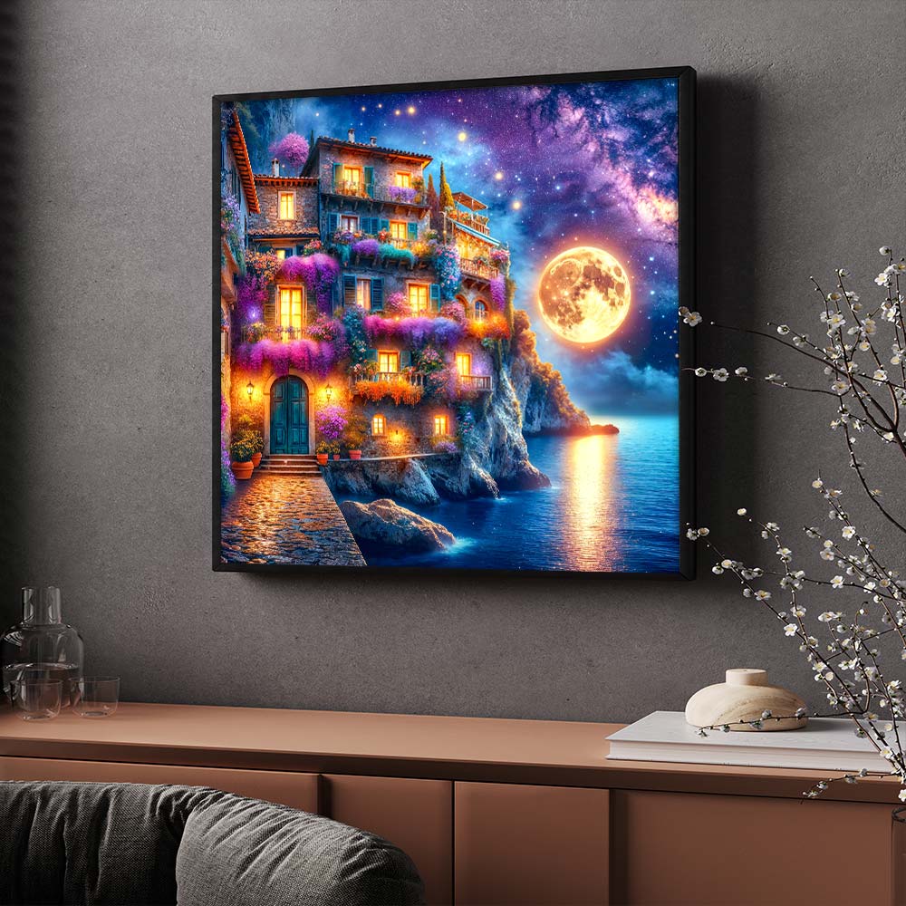 5D Diamond Painting – Mondnacht über Lavinia, Unique-Diamond