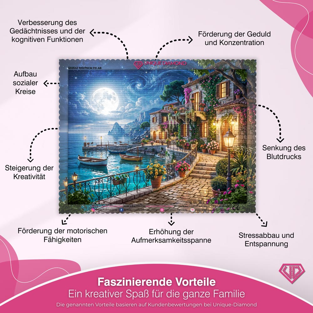 5D Diamond Painting – Moonlit Riviera