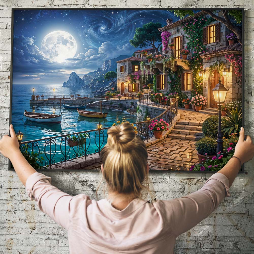 5D Diamond Painting – Moonlit Riviera