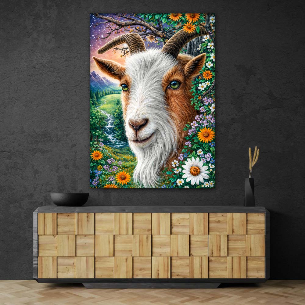 5D Diamond Painting – Mountain Meadow Goat