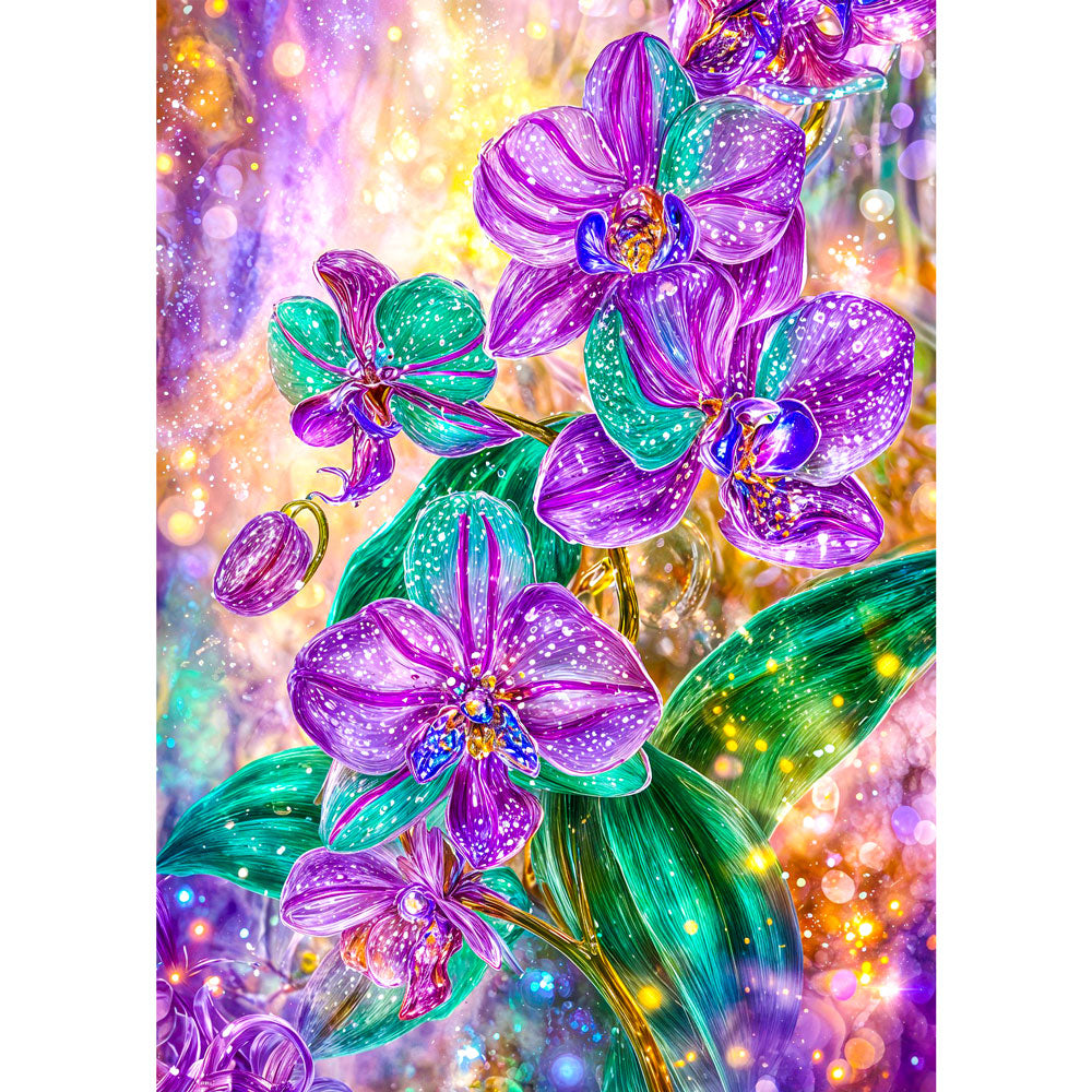 5D Diamond Painting – Orchideenlicht der Fantasie, Unique-Diamond