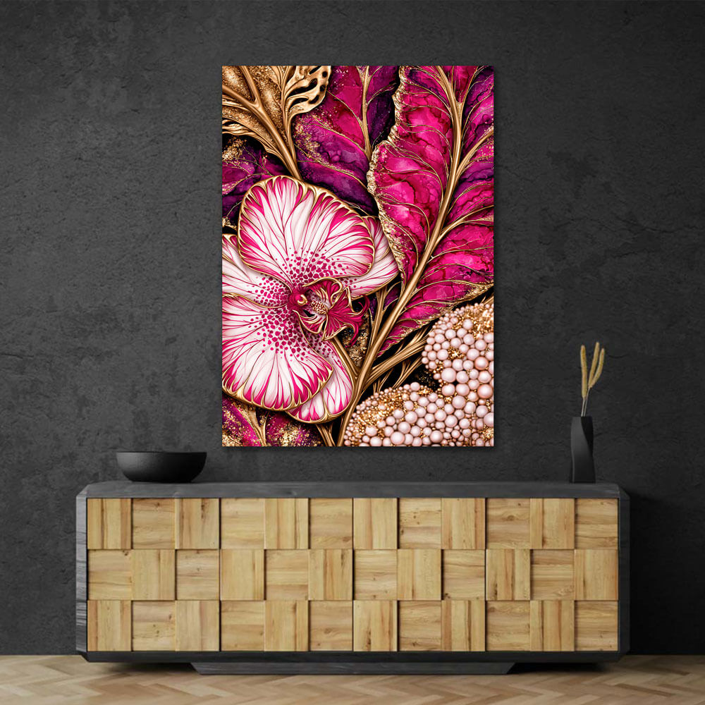 5D Diamond Painting – Orchideenzauber in Rubin & Gold