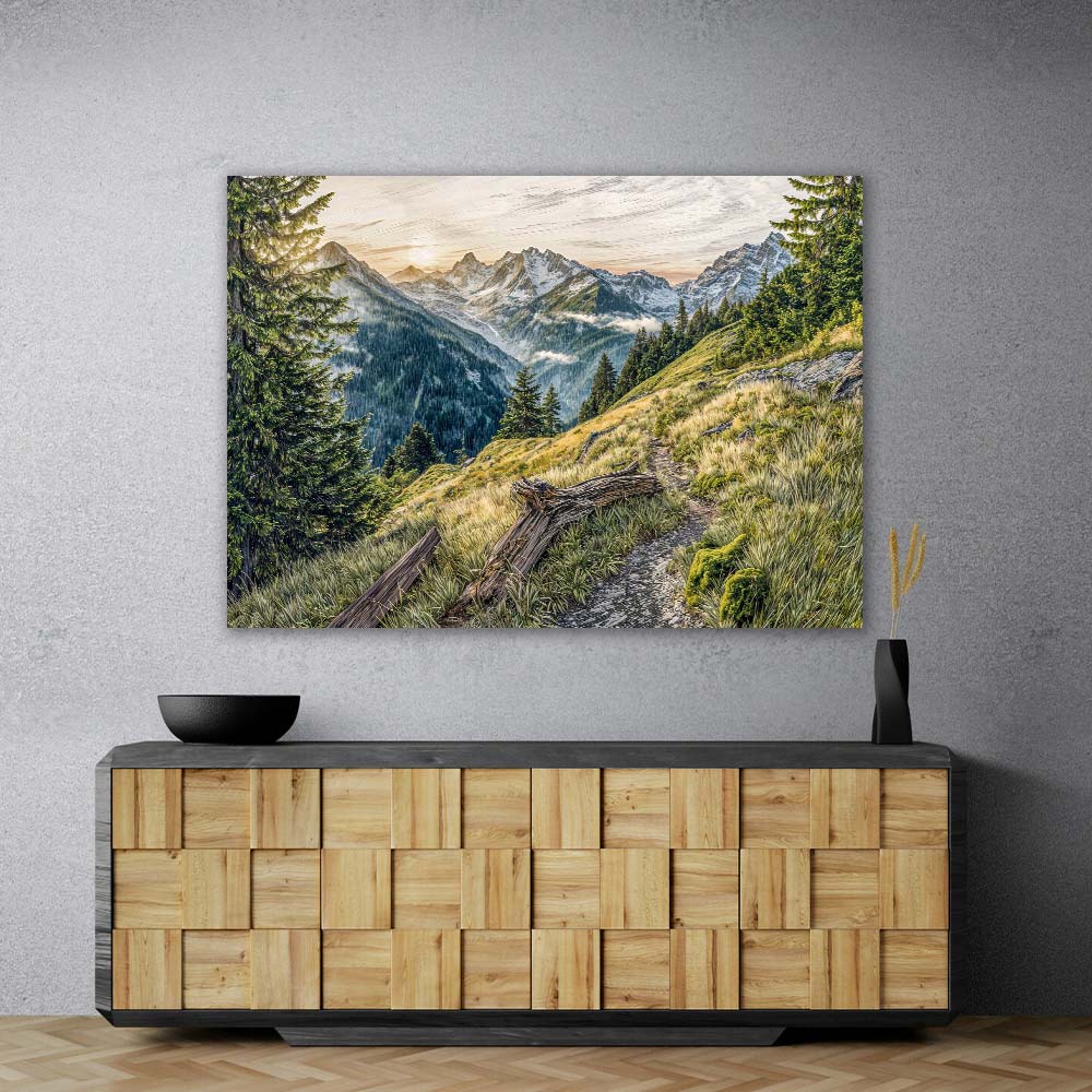 5D Diamond Painting – Pfad der Gipfelträume, Unique-Diamond