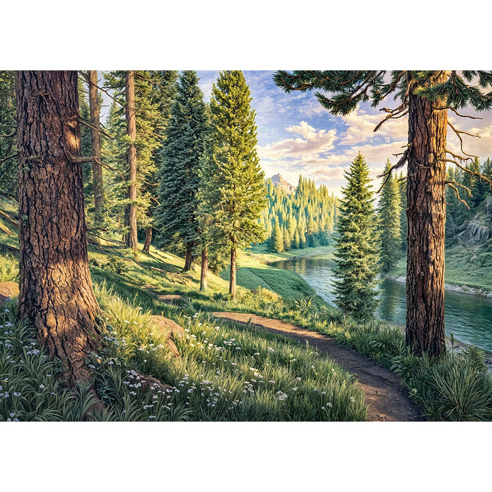5D Diamond Painting – Pfad der Morgenstille, Unique-Diamond