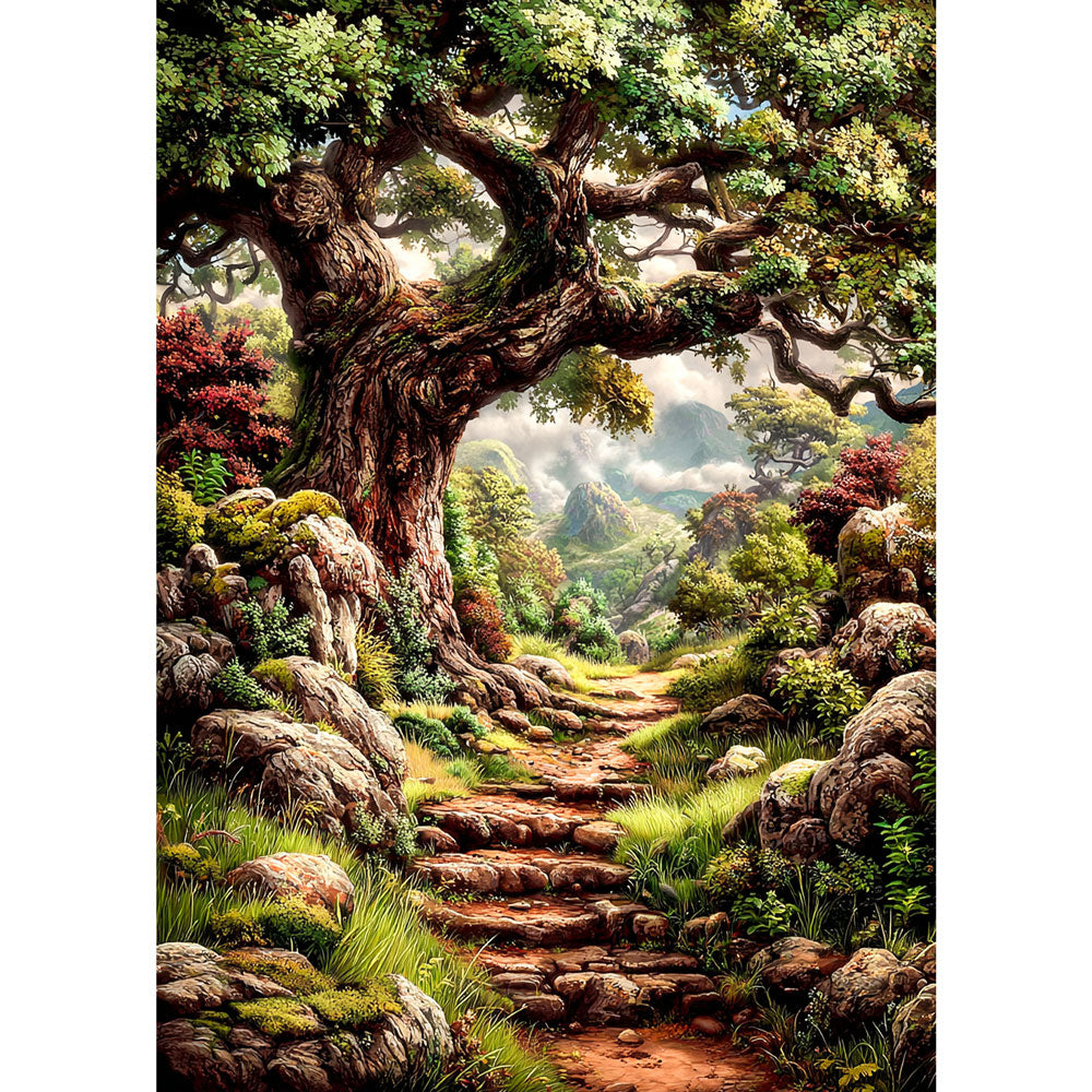 5D Diamond Painting – Pfad des alten Baums Unique-Diamond