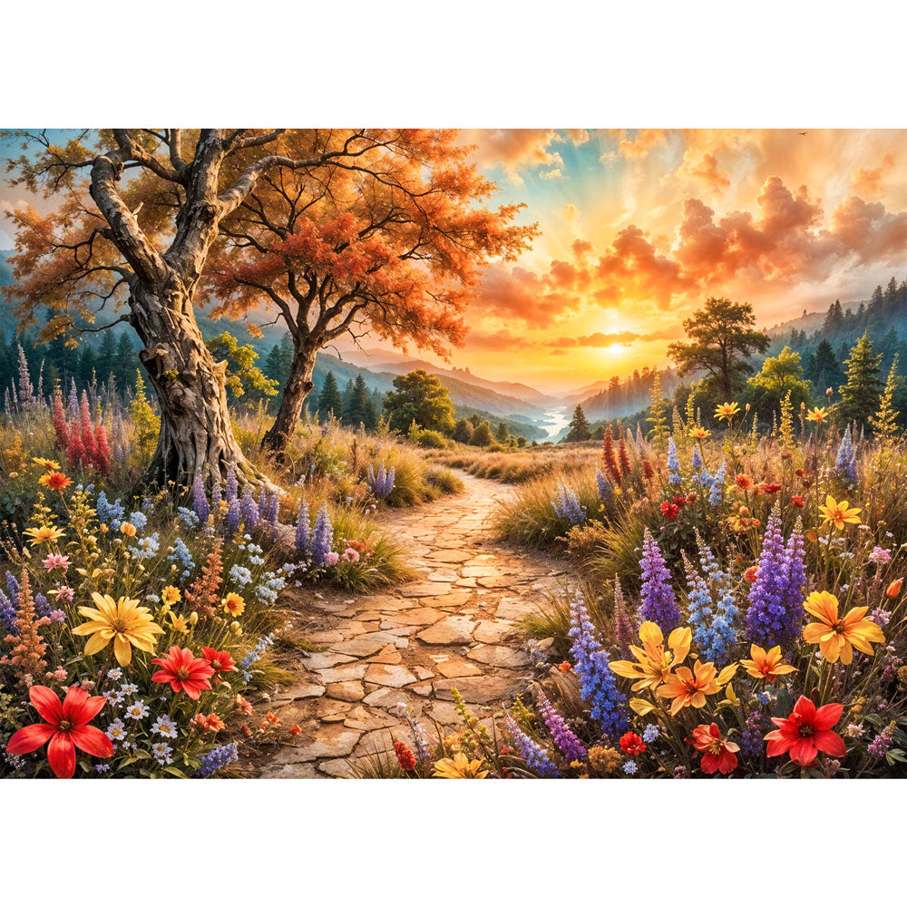 5D Diamond Painting – Pfad ins Abendgold Unique-Diamond