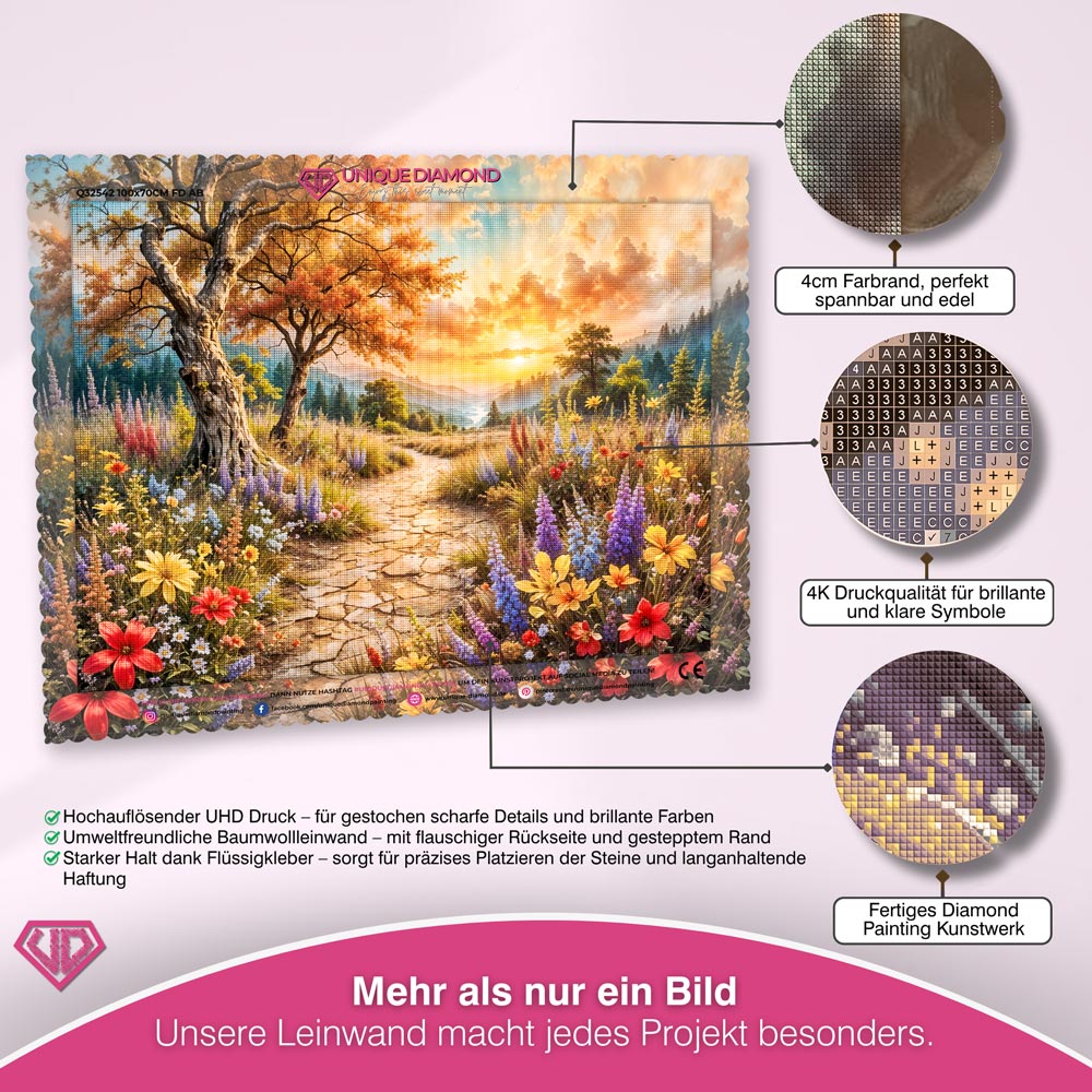 5D Diamond Painting – Pfad ins Abendgold Unique-Diamond