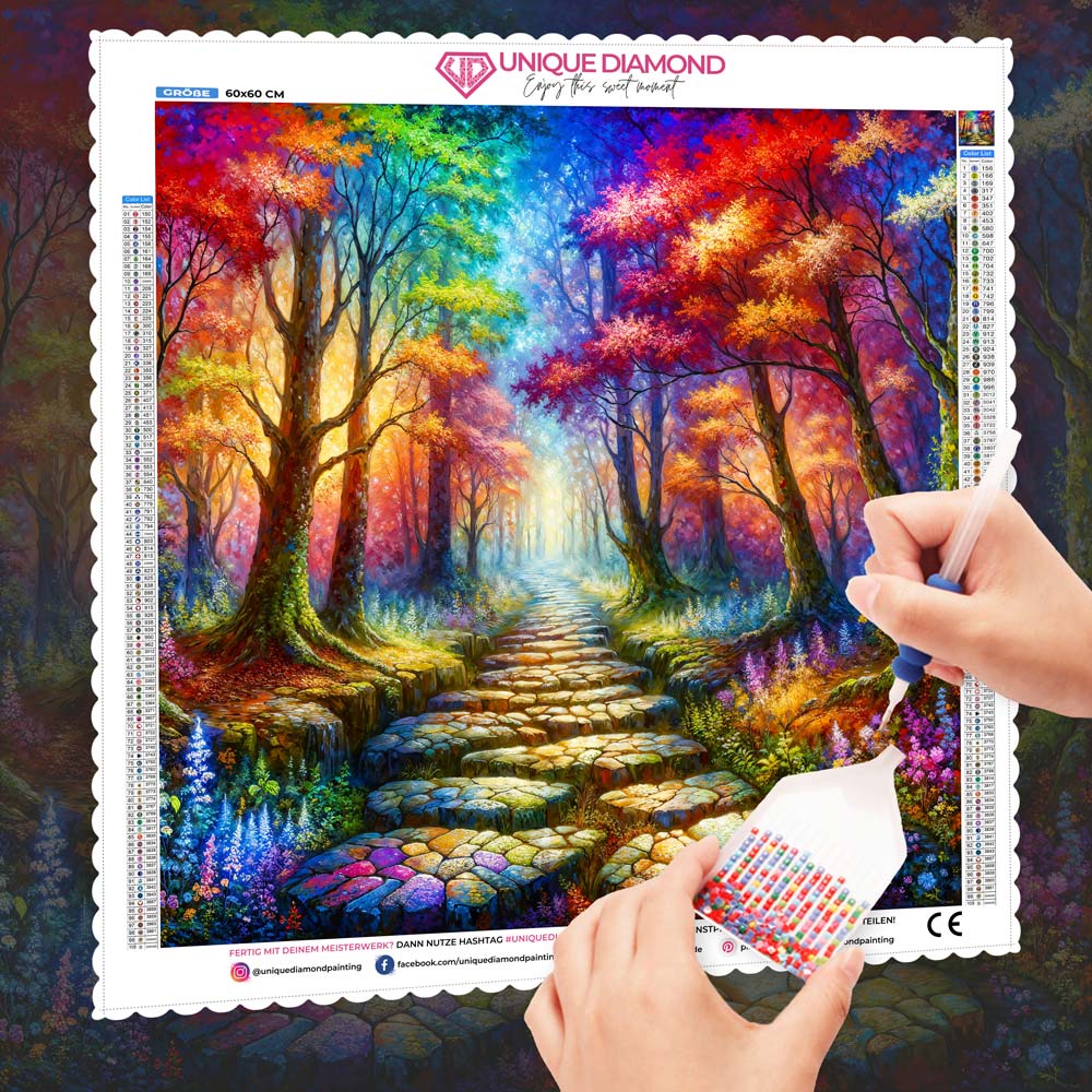 5D Diamond Painting – Pfad ins Farbenreich, Unique-Diamond