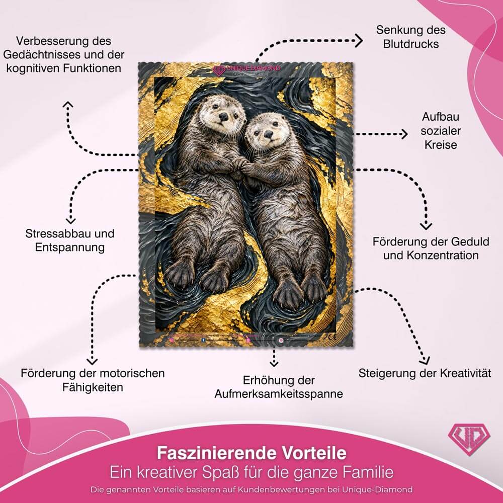 5D Diamond Painting – Pfotenliebe im Goldstrom