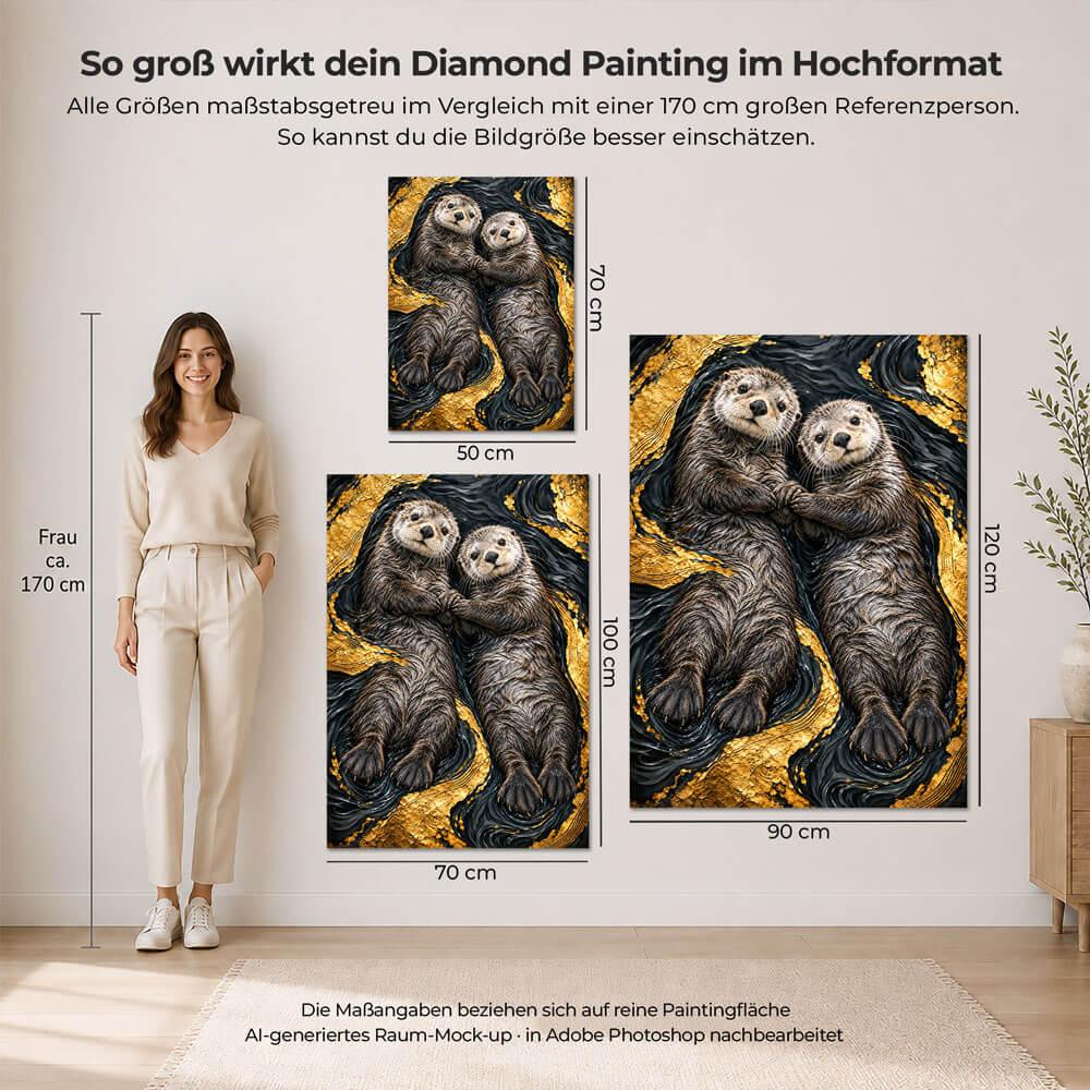 5D Diamond Painting – Pfotenliebe im Goldstrom
