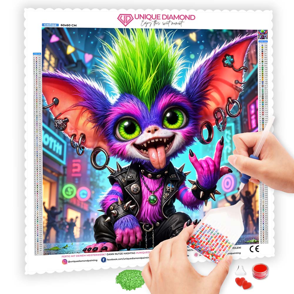 5D Diamond Painting – Punky Glitz, Unique-Diamond