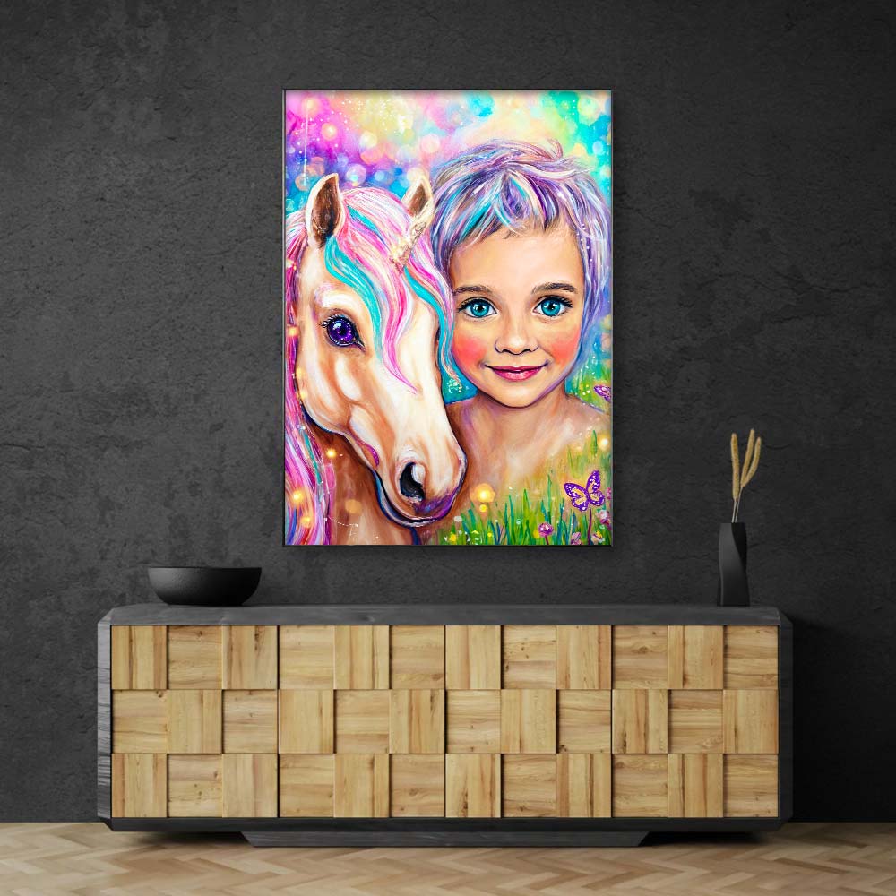5D Diamond Painting – Regenbogenglanz und Einhornzauber, Unique-Diamond