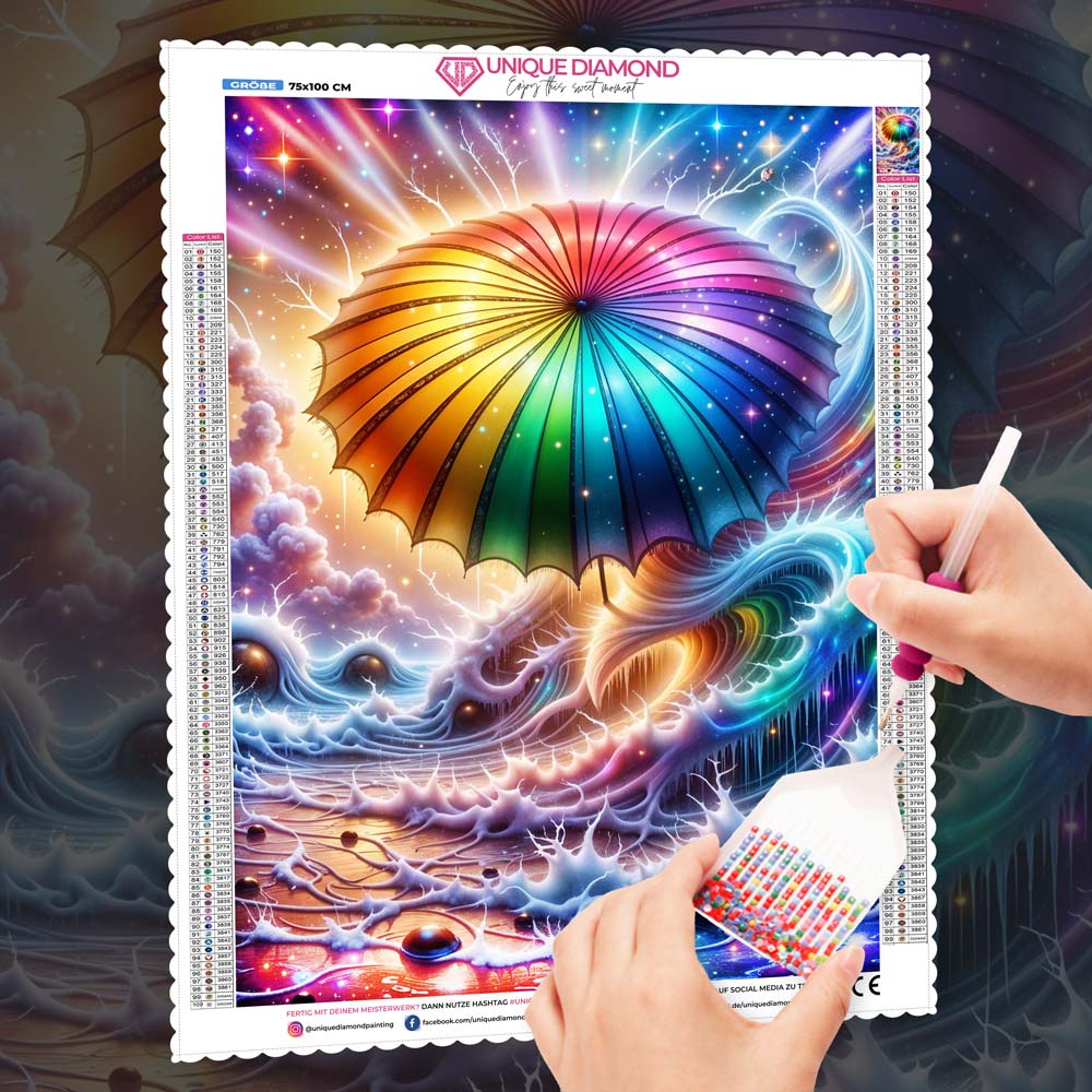 5D Diamond Painting – Regenbogenschirm der Gezeiten, unique-diamond