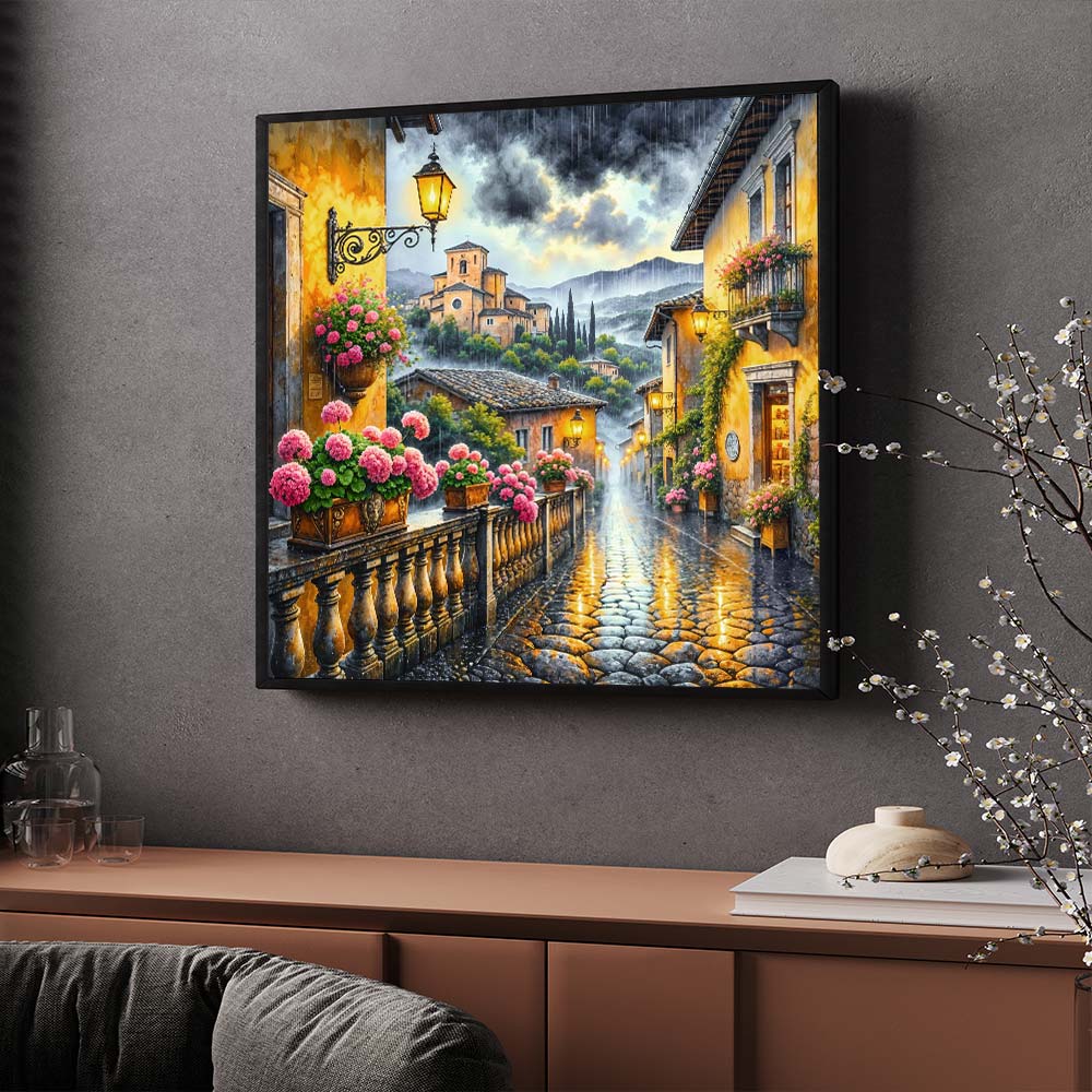 5D Diamond Painting – Regentage in Toskana, Unique-Diamond