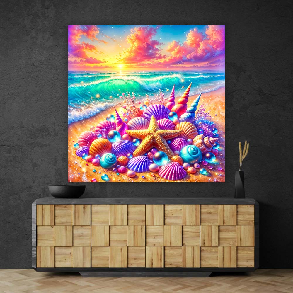 5D Diamond Painting – Schatz der Sonnenmuscheln, Unique-Diamond