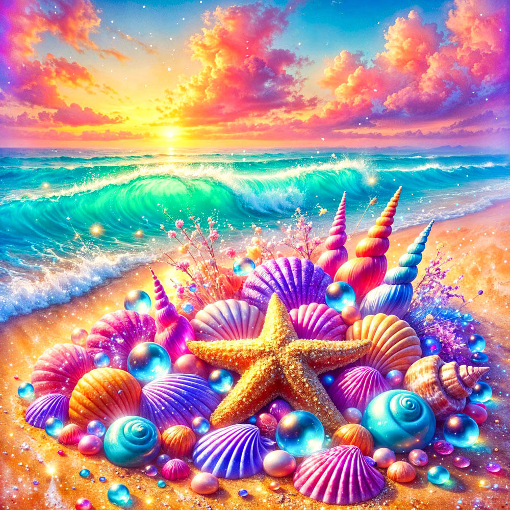 5D Diamond Painting – Schatz der Sonnenmuscheln, Unique-Diamond