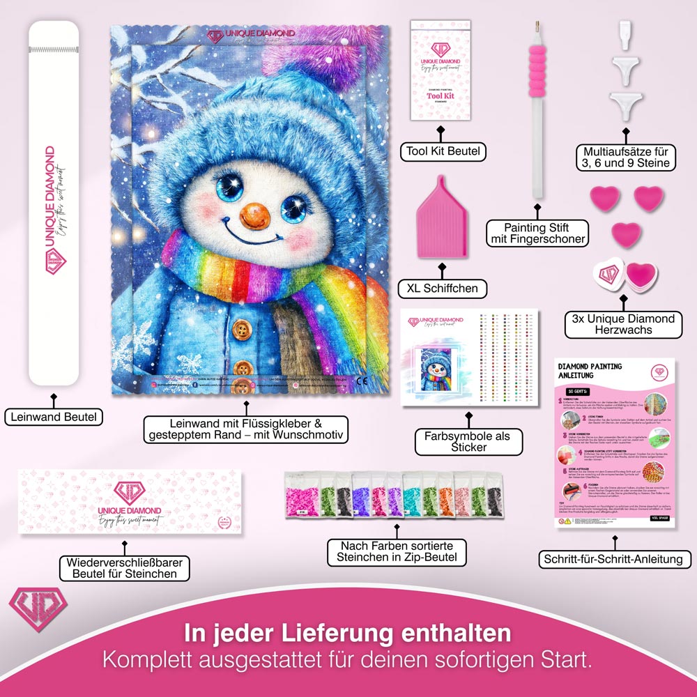 5D Diamond Painting – Schneemann Flocki