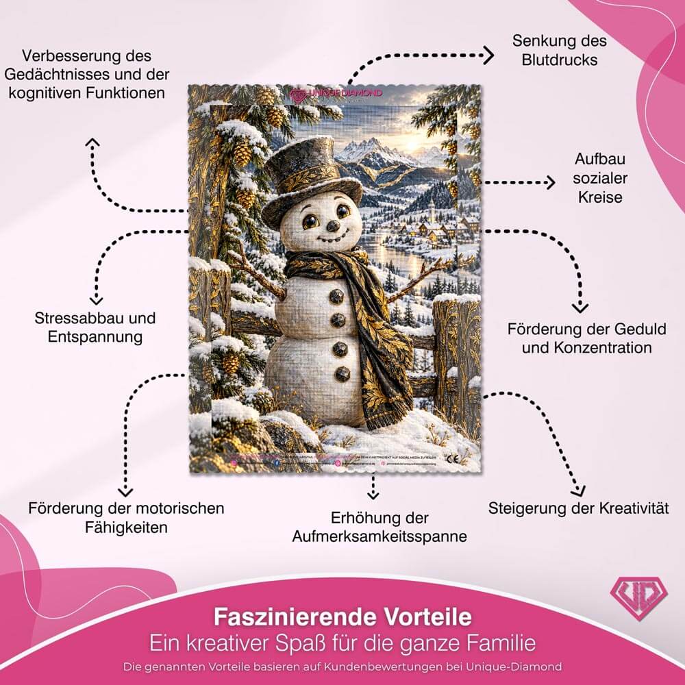5D Diamond Painting – Schneemann im Alpengold