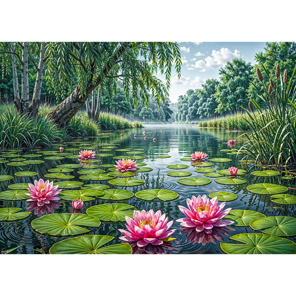 5D Diamond Painting – Seerosentraum der Liora Unique-Diamond