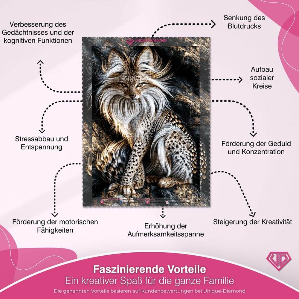 5D Diamond Painting – Silberfuchs der Nachtfelsen