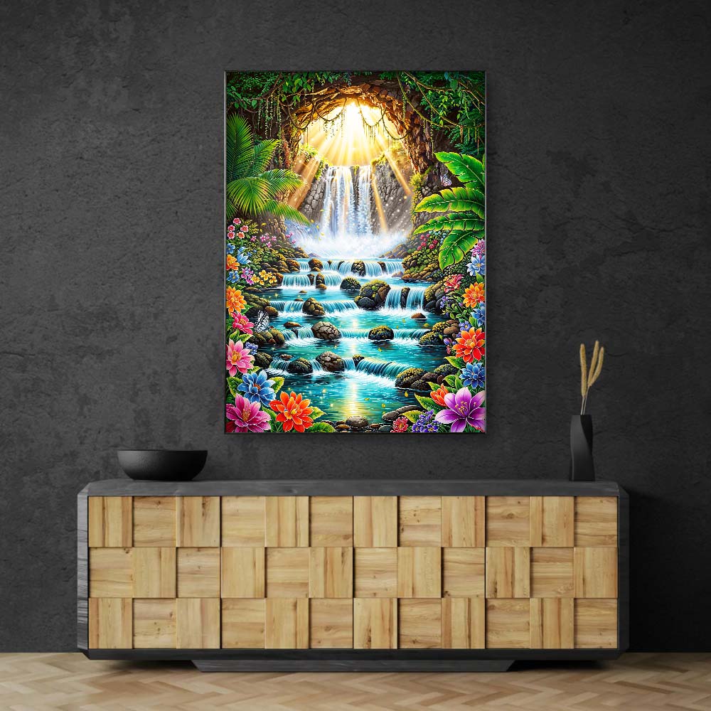 5D Diamond Painting – Solaras Tropenquelle, Unique-Diamond