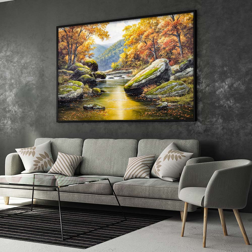 5D Diamond Painting – Sonnenkuss im Herbsttal