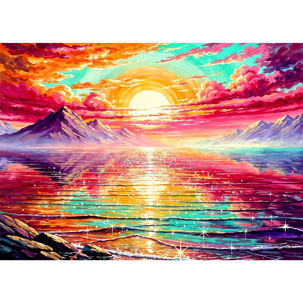 5D Diamond Painting – Spectrum Sunset Unique-Diamond