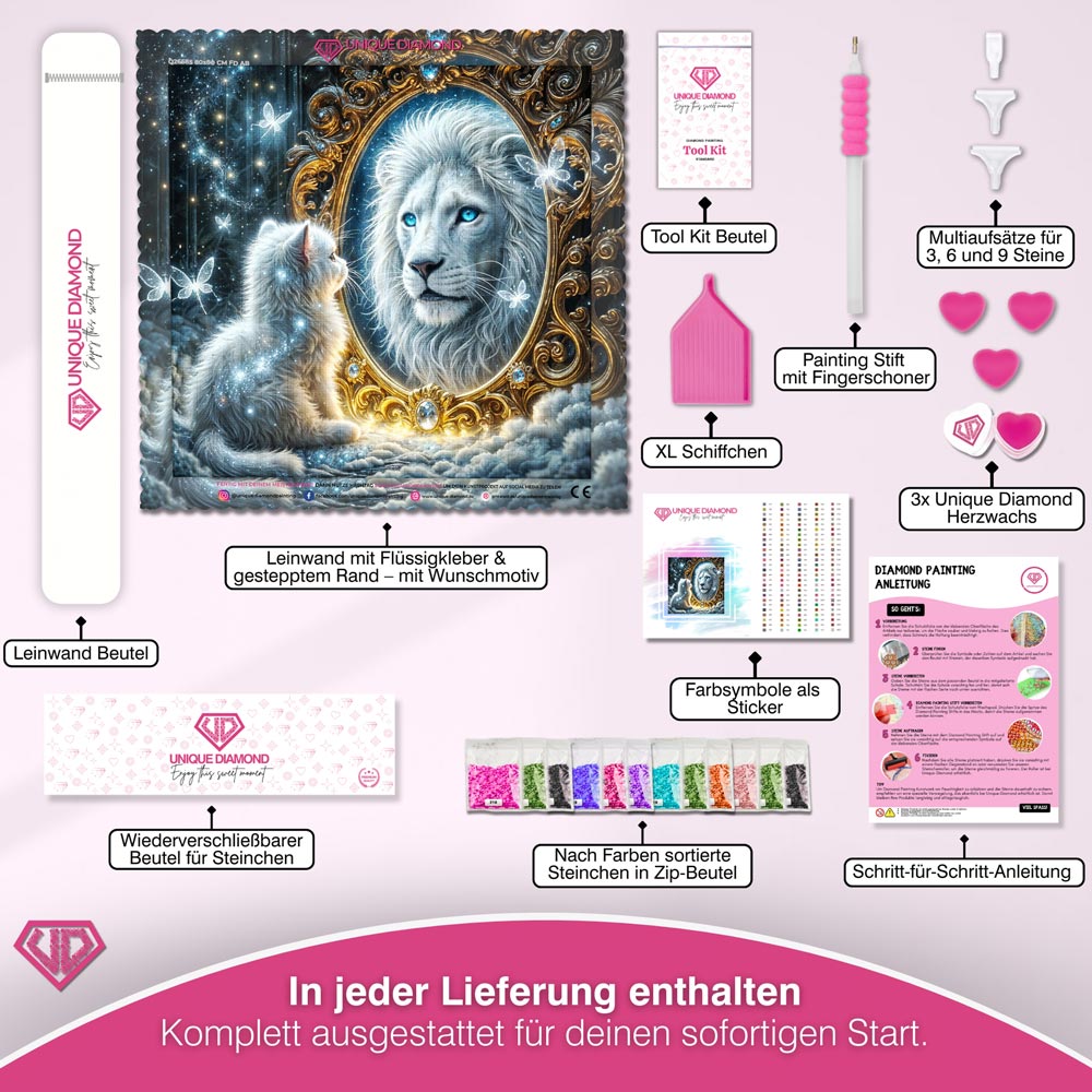 5D Diamond Painting – Spiegelbild der Stärke Unique-Diamond