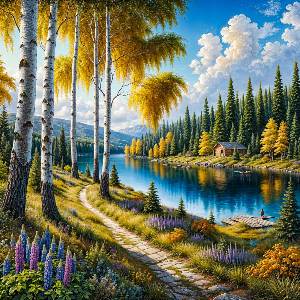 5D Diamond Painting – Stille Ufer von Morgenruh, Unique-Diamond