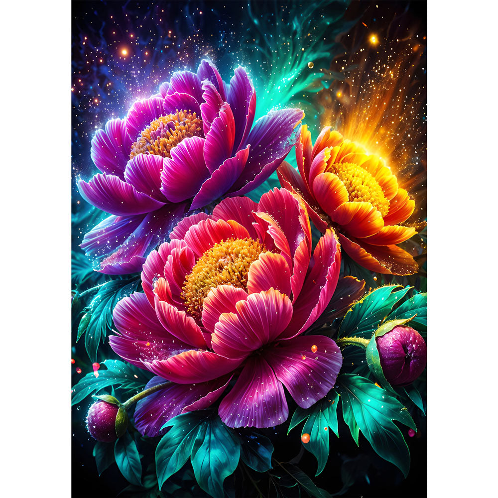 5D Diamond Painting – Strahlende Pfingstrosenpracht, unique-diamond