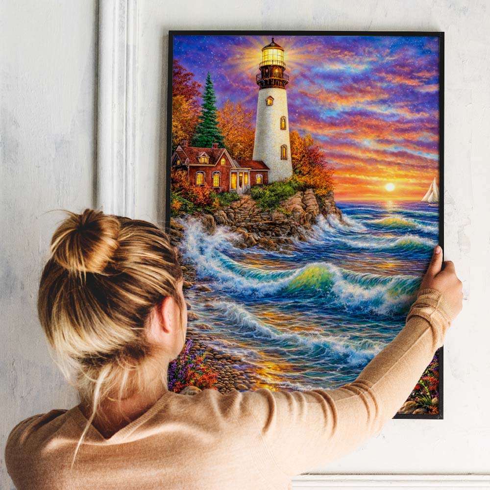 5D Diamond Painting – Sunset Lighthouse